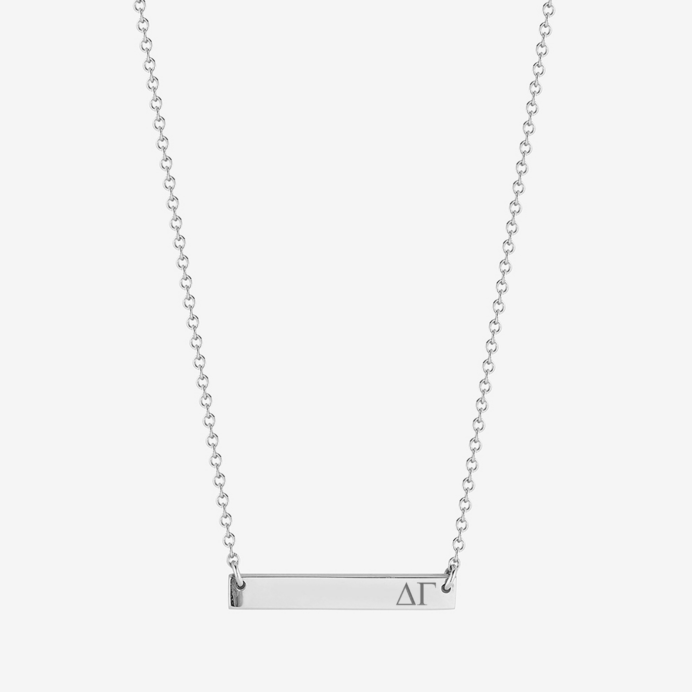 Delta Gamma Horizontal Bar Necklace in Sterling Silver