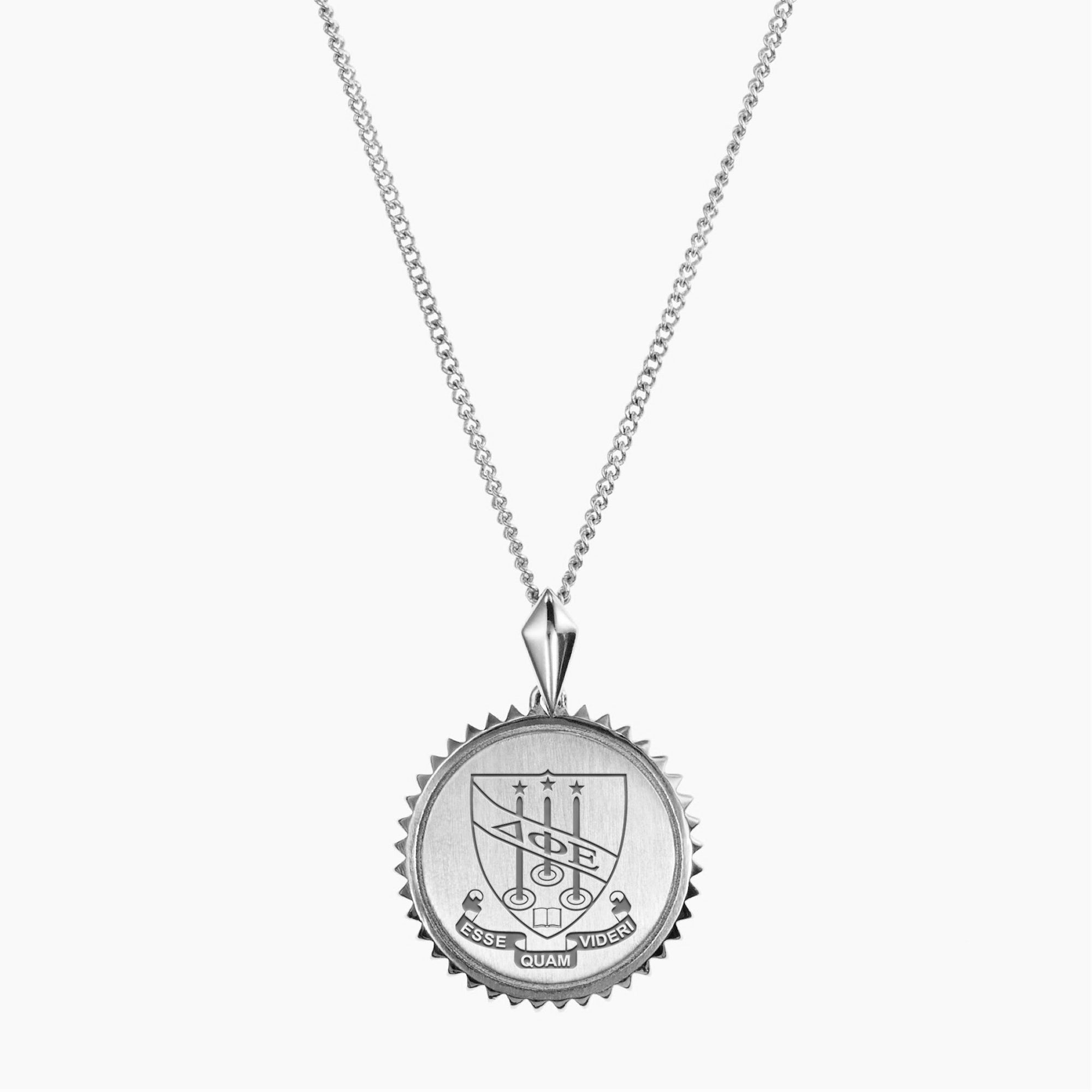 Delta Phi Epsilon Sunburst Crest Necklace