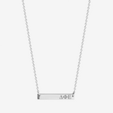 Delta Phi Epsilon Horizontal Bar Necklace in Sterling Silver