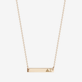Delta Zeta Horizontal Bar Necklace in Cavan Gold and 14K Gold