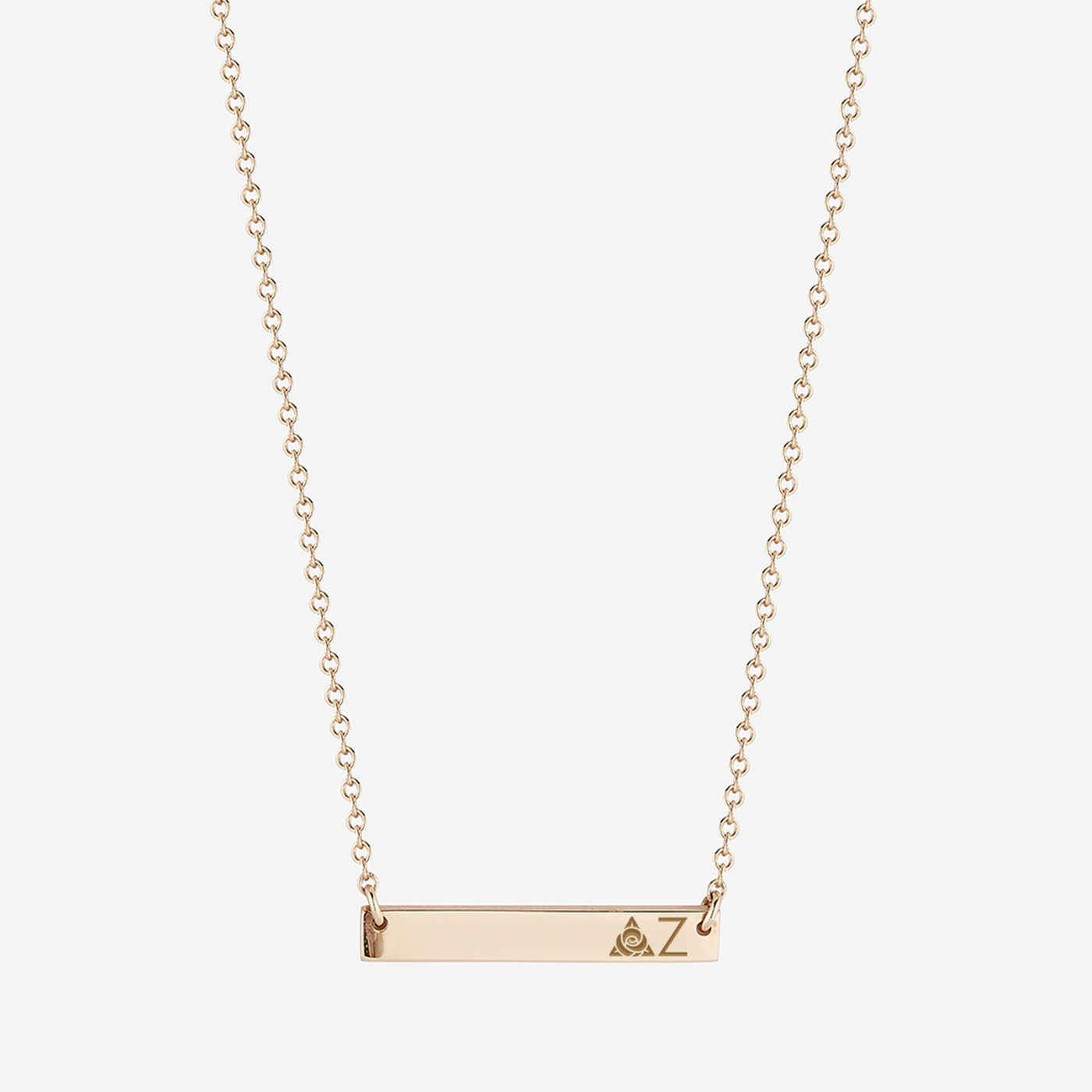 Delta Zeta Horizontal Bar Necklace in Cavan Gold and 14K Gold
