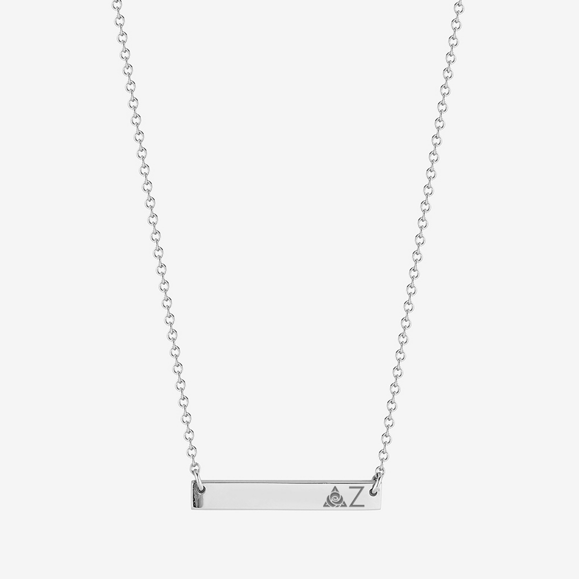 Delta Zeta Horizontal Bar Necklace in Sterling Silver