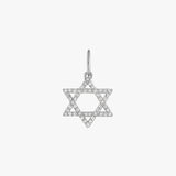 Diamond Star of David Charm Sterling Silver