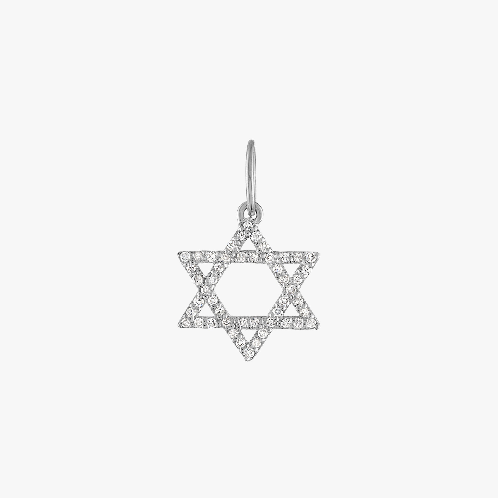 Diamond Star of David Charm Sterling Silver
