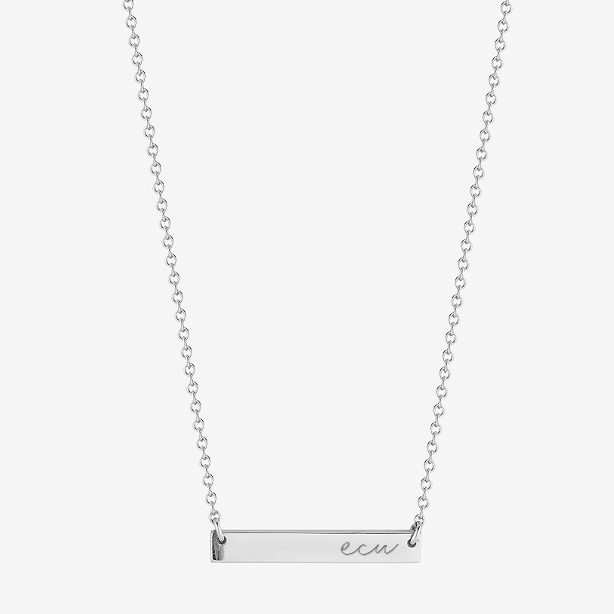 ECU Horizontal Bar Necklace in Sterling Silver