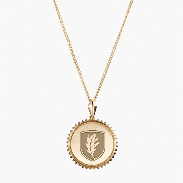 Gold Elon Sunburst Leaf Necklace