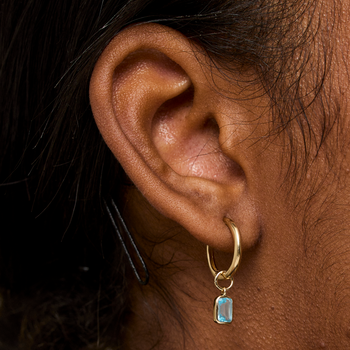 Aquamarine Earring Charm on Figure 