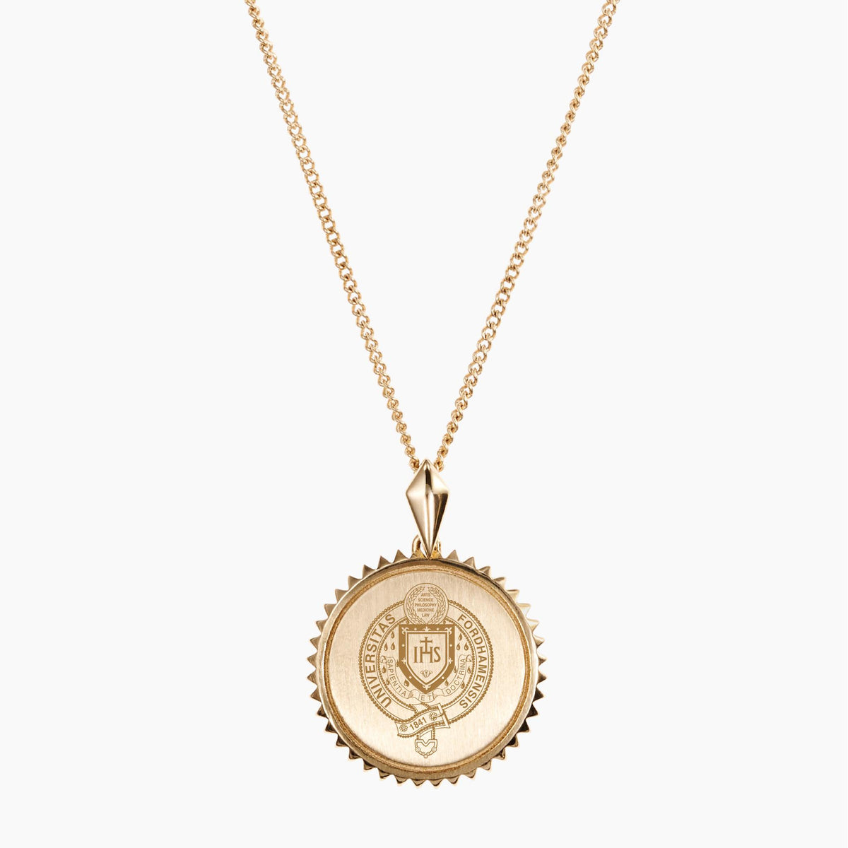 Gold Vermeil 14K Gold Fordham University Sunburst Necklace