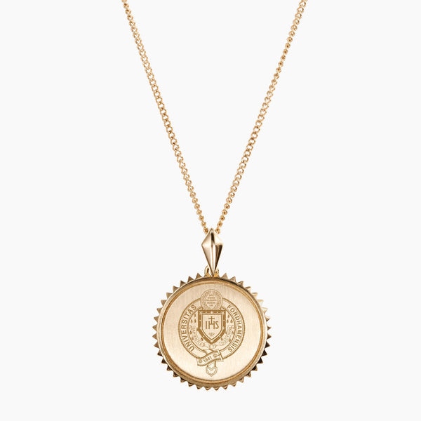Gold Vermeil 14K Gold Fordham University Sunburst Necklace