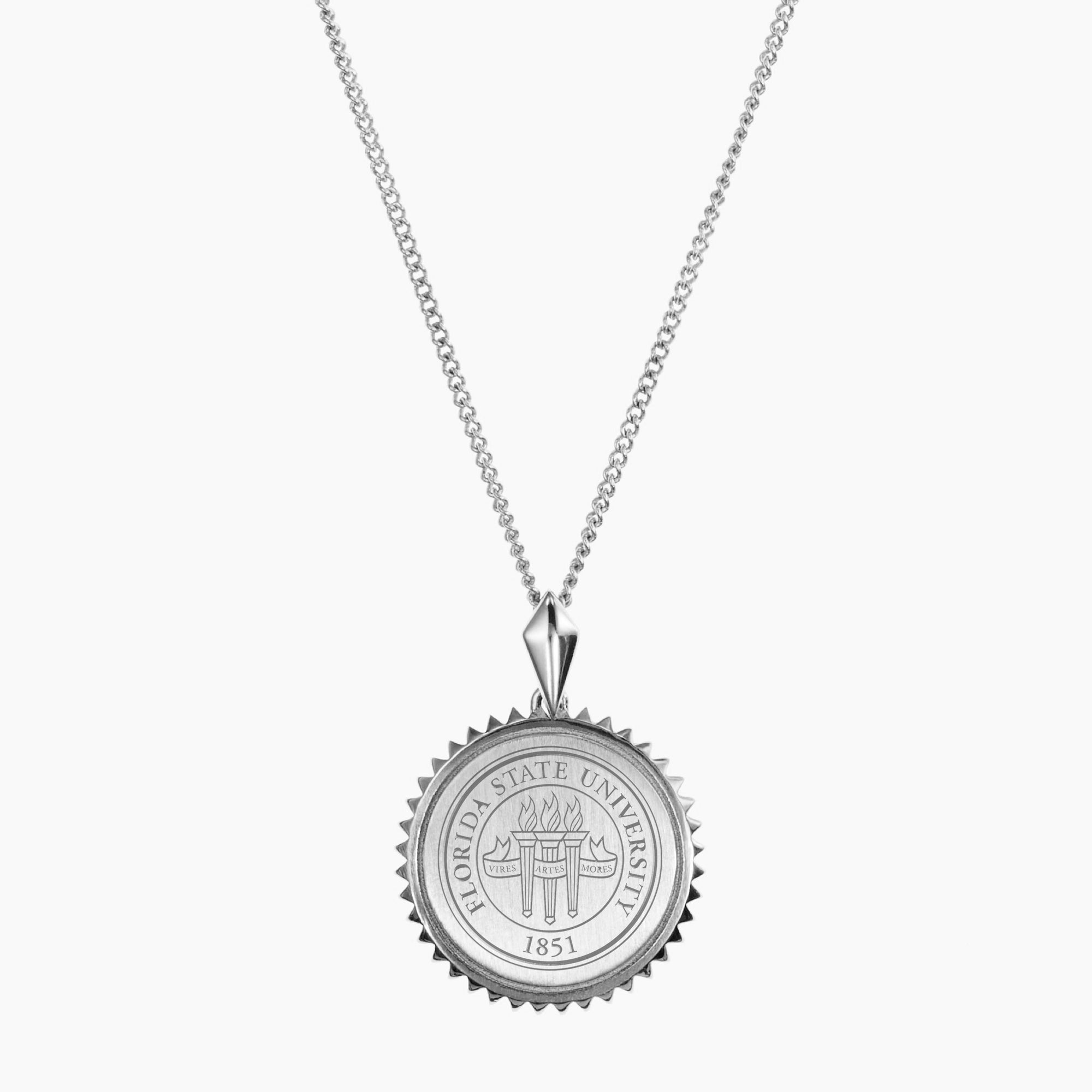 Louisiana State Necklace in Silver LA Silver Necklace State 