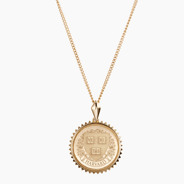 Harvard Crest Gold Sunburst Necklace
