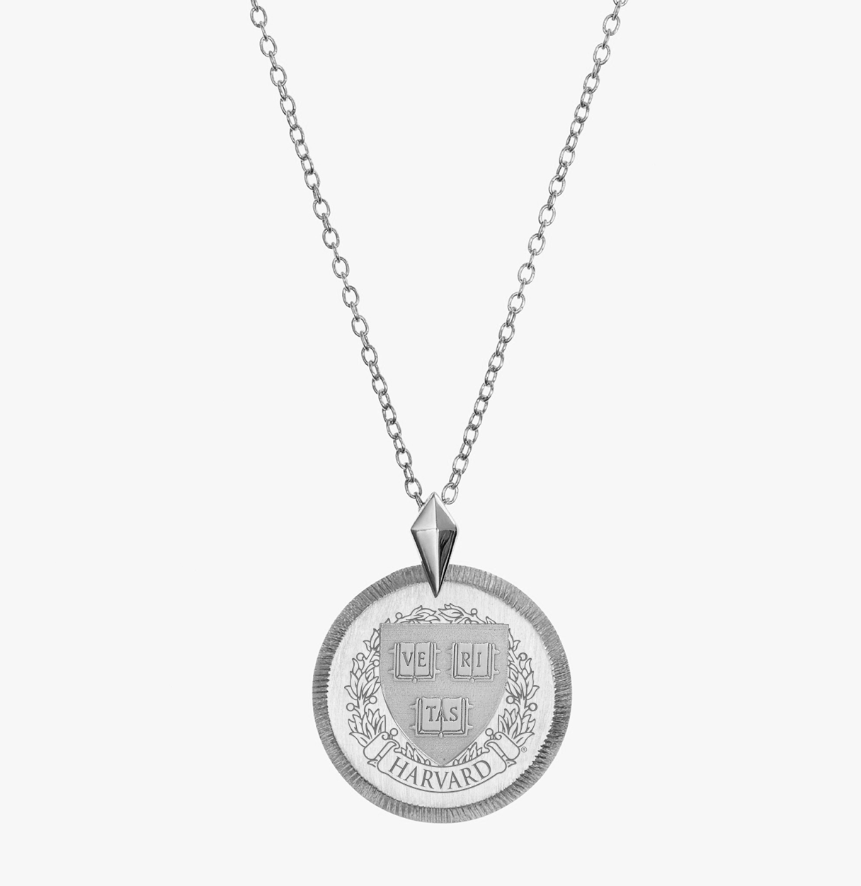 Harvard Seal Florentine Petite Silver Necklace