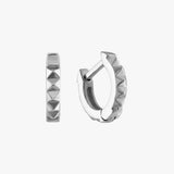 Silver Sunburst Hoop Earrings 