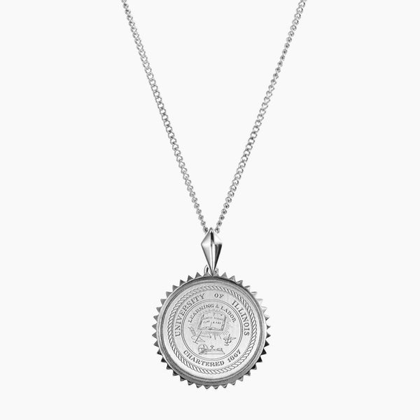 Illinois Sunburst Necklace Silver