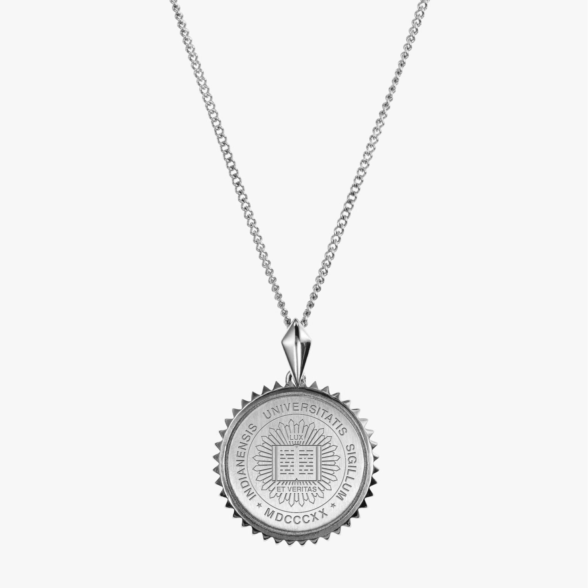 Silver Indiana Sunburst Crest Necklace