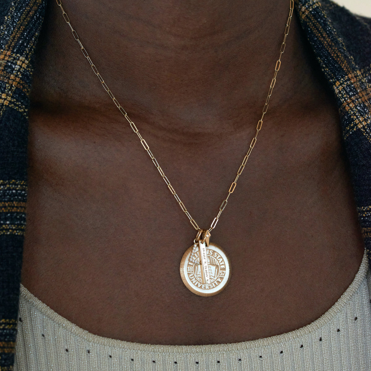 Illinois State Florentine Pendant