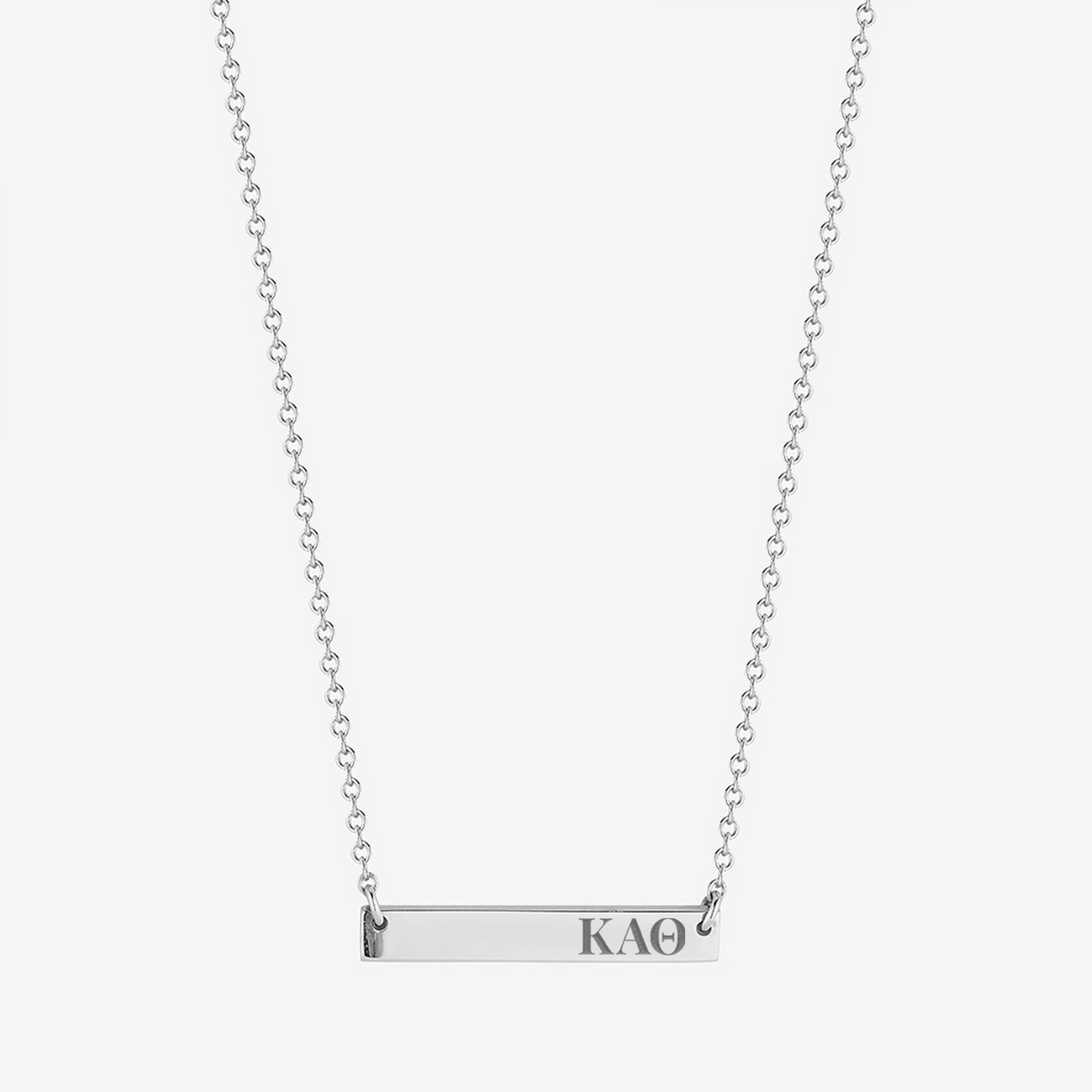 Kappa Alpha Theta Horizontal Bar Necklace in Sterling Silver