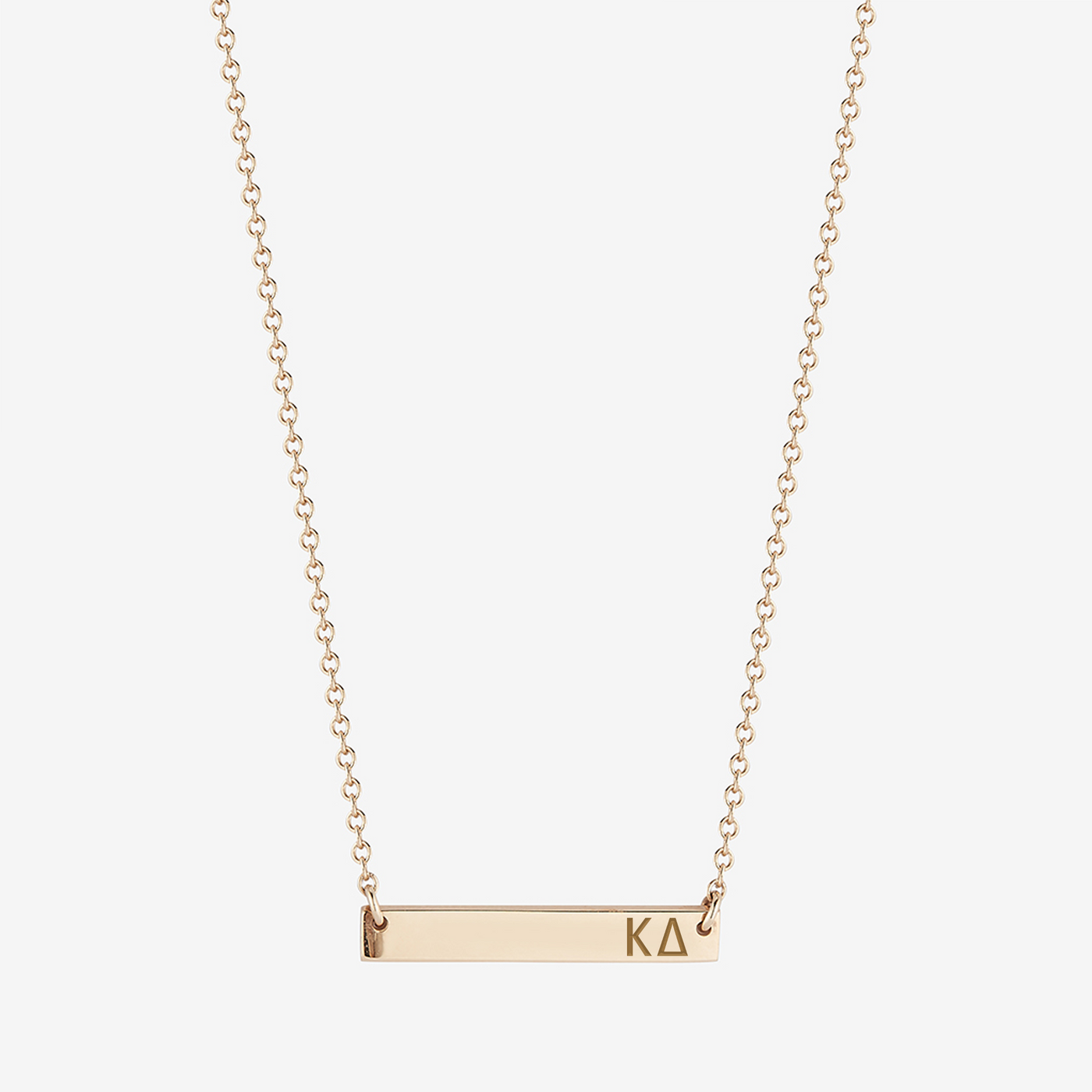 Kappa Delta Horizontal Bar Necklace in Cavan Gold and 14K Gold