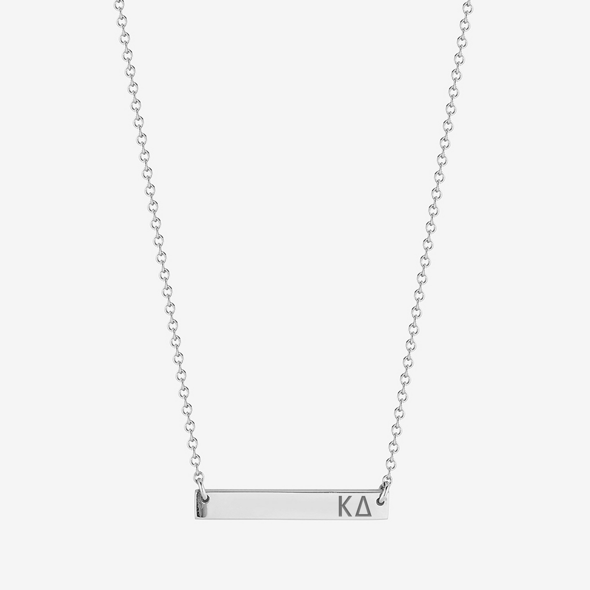 Kappa Delta Horizontal Bar Necklace in Sterling Silver