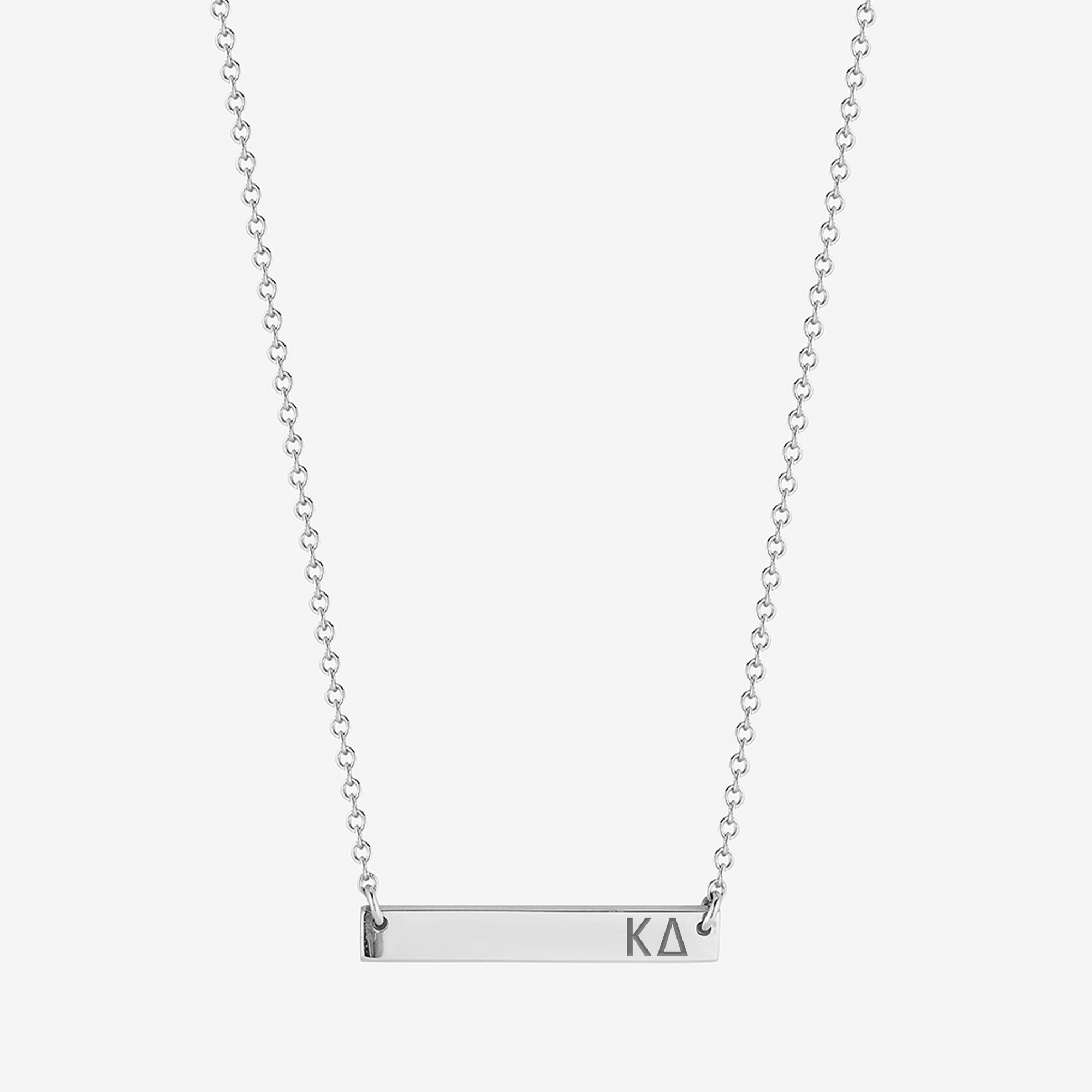 Kappa Delta Horizontal Bar Necklace in Sterling Silver