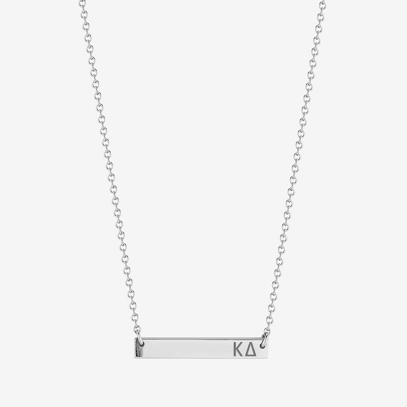 Kappa Delta Horizontal Bar Necklace in Sterling Silver