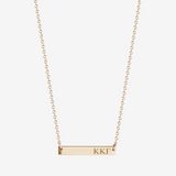 Kappa Kappa Gamma Horizontal Bar Necklace in Cavan Gold and 14K Gold