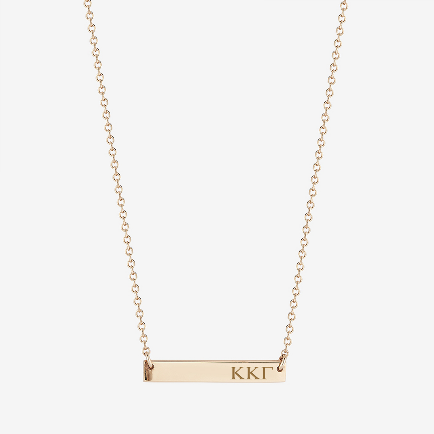 Kappa Kappa Gamma Horizontal Bar Necklace in Cavan Gold and 14K Gold