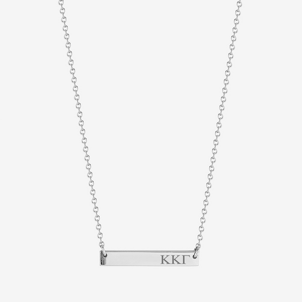 Kappa Kappa Gamma Horizontal Bar Necklace in Sterling Silver