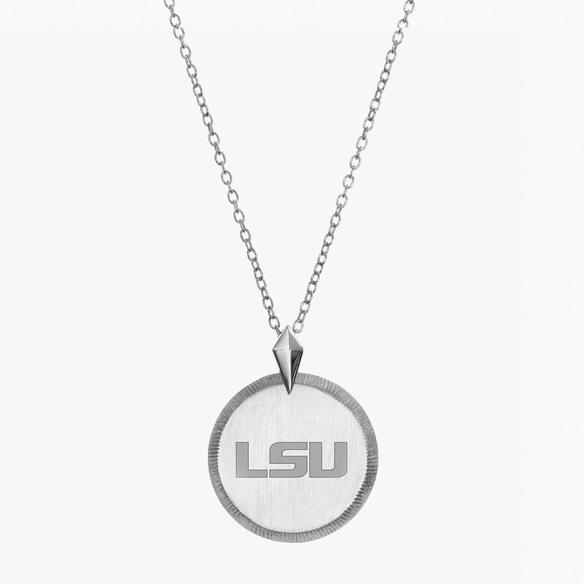 Silver LSU Florentine Necklace Petite