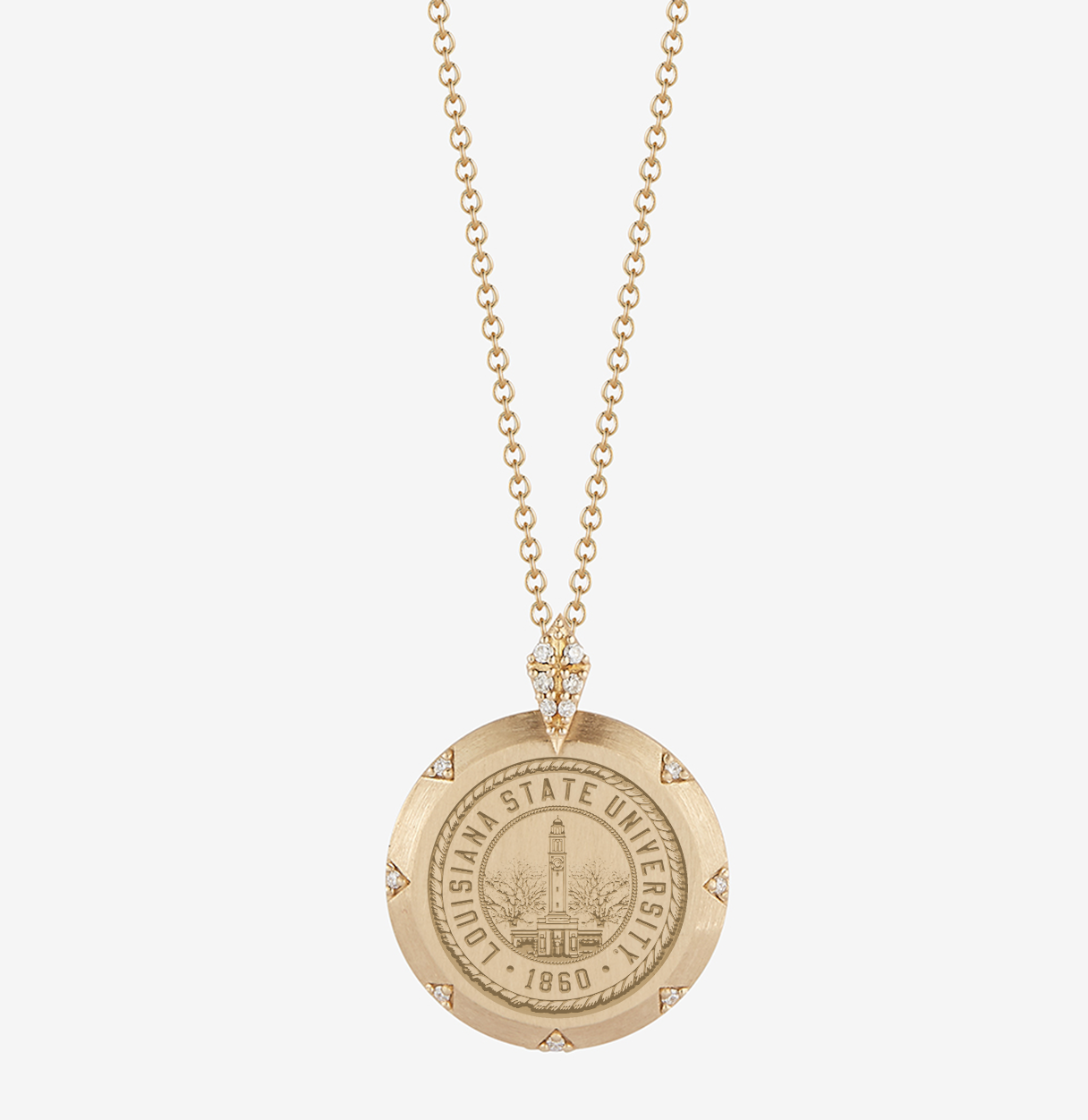 LSU 7-Point Diamond Pendant