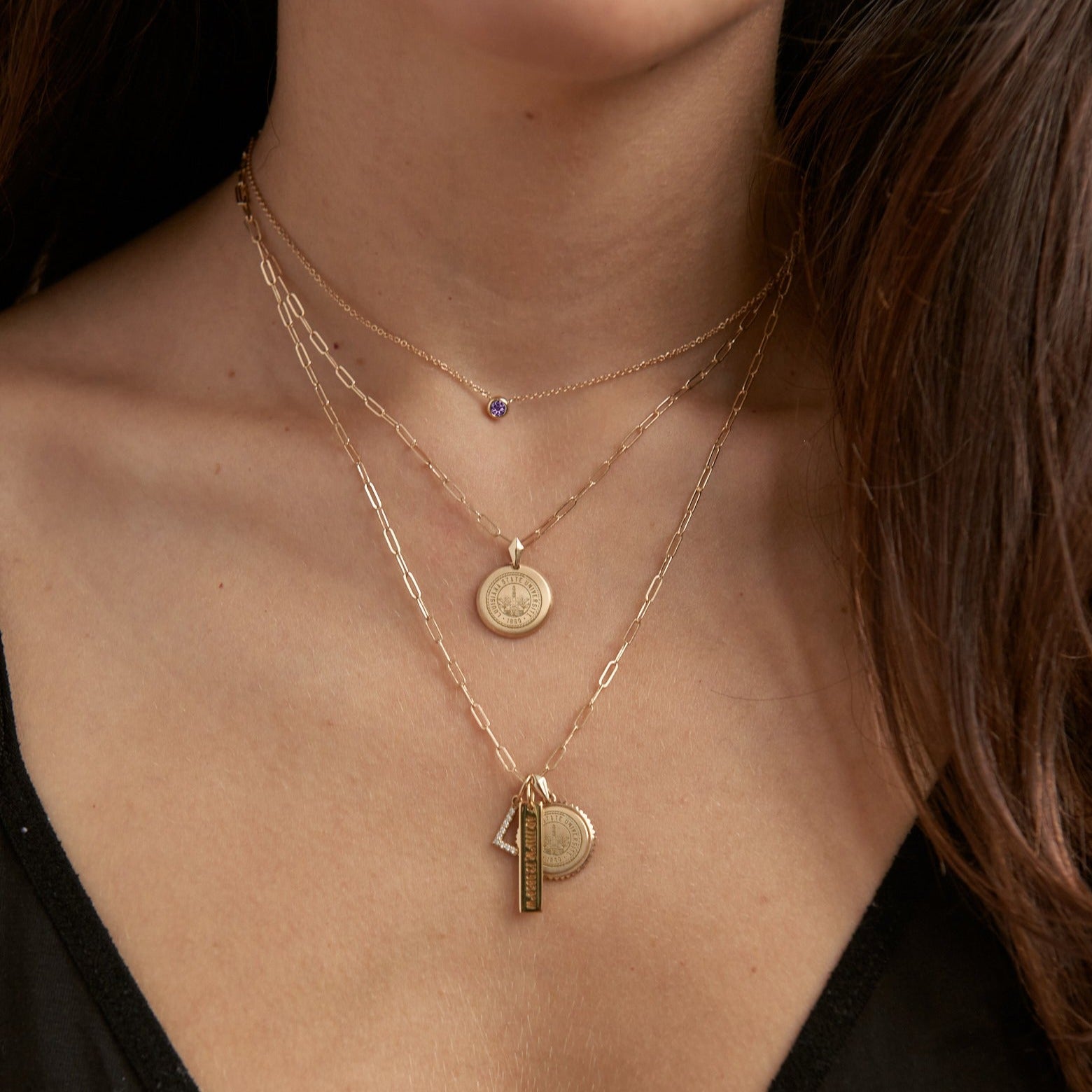 LSU Sunburst Crest Pendant