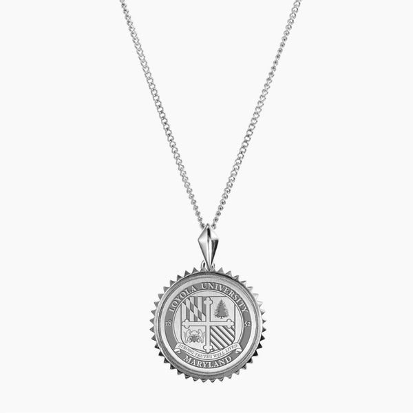 Silver Loyola of Maryland Sunburst Necklace