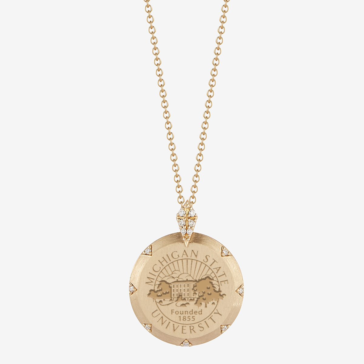 Michigan State 7-Point Diamond Pendant