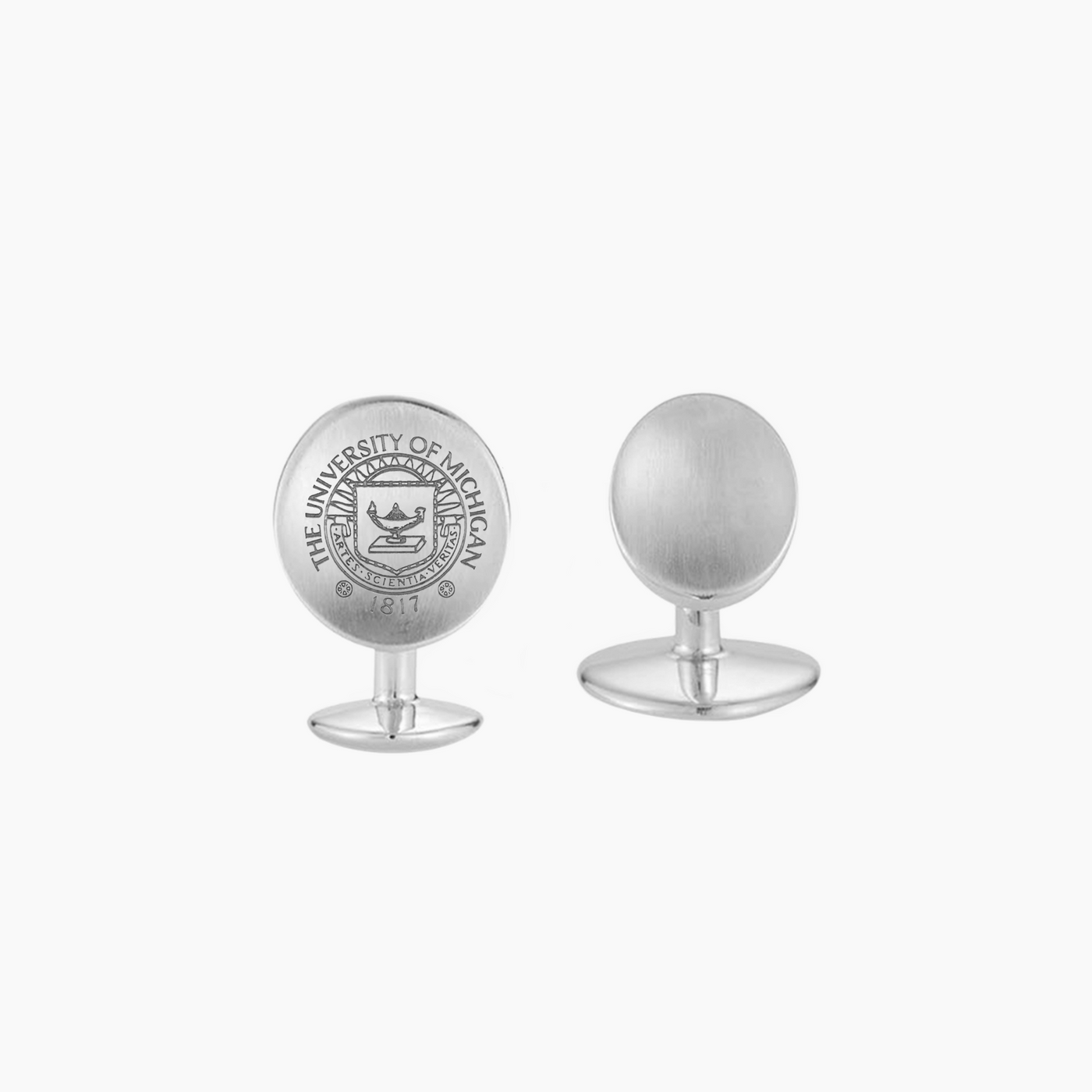 Silver Michigan Crest Cufflinks