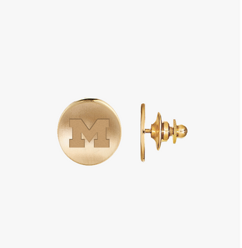 Gold Michigan M Lapel Pin
