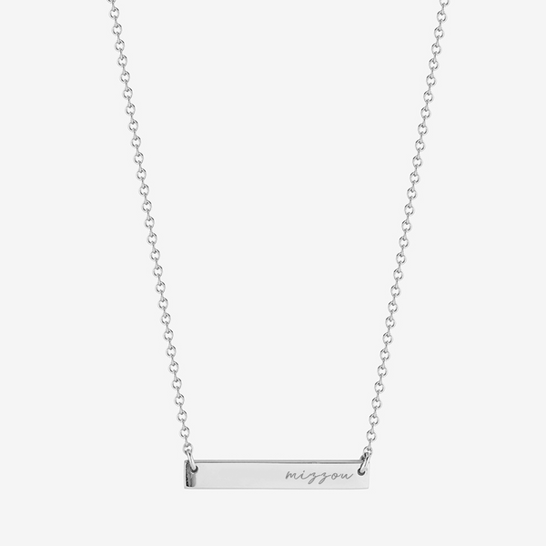 Mizzou Horizontal Bar Necklace Sterling Silver