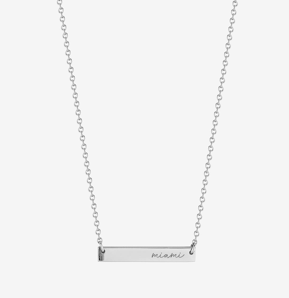 Miami Horizontal Bar Necklace Sterling Silver
