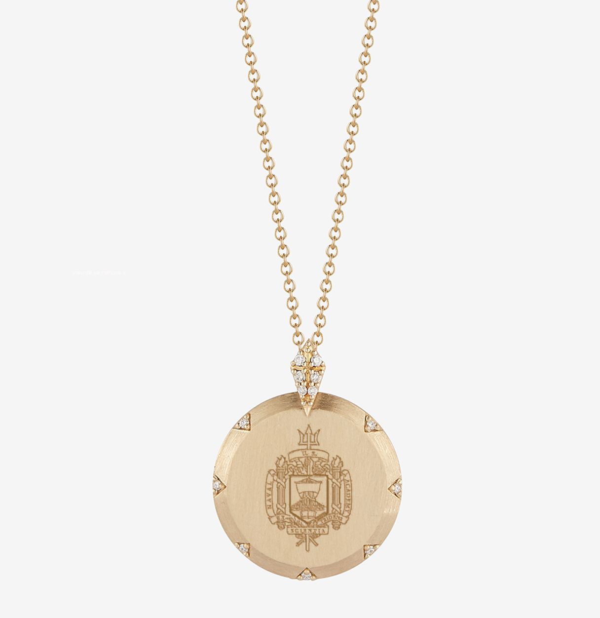 Naval Academy Crest 7-Point Diamond Necklace