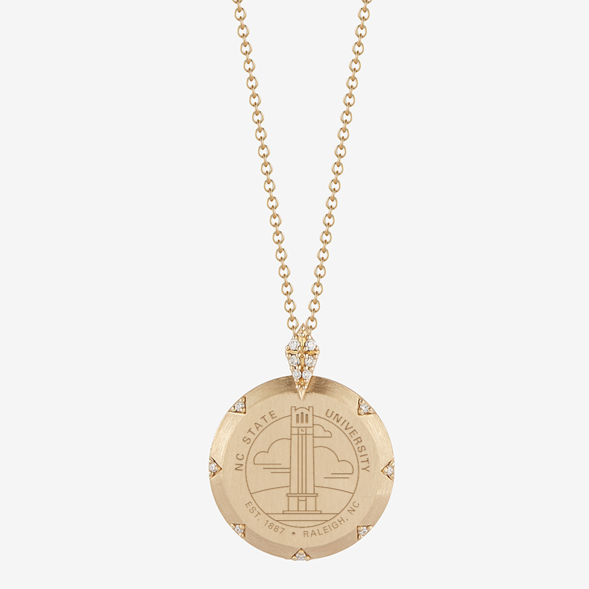 NC State 7-Point Diamond Pendant