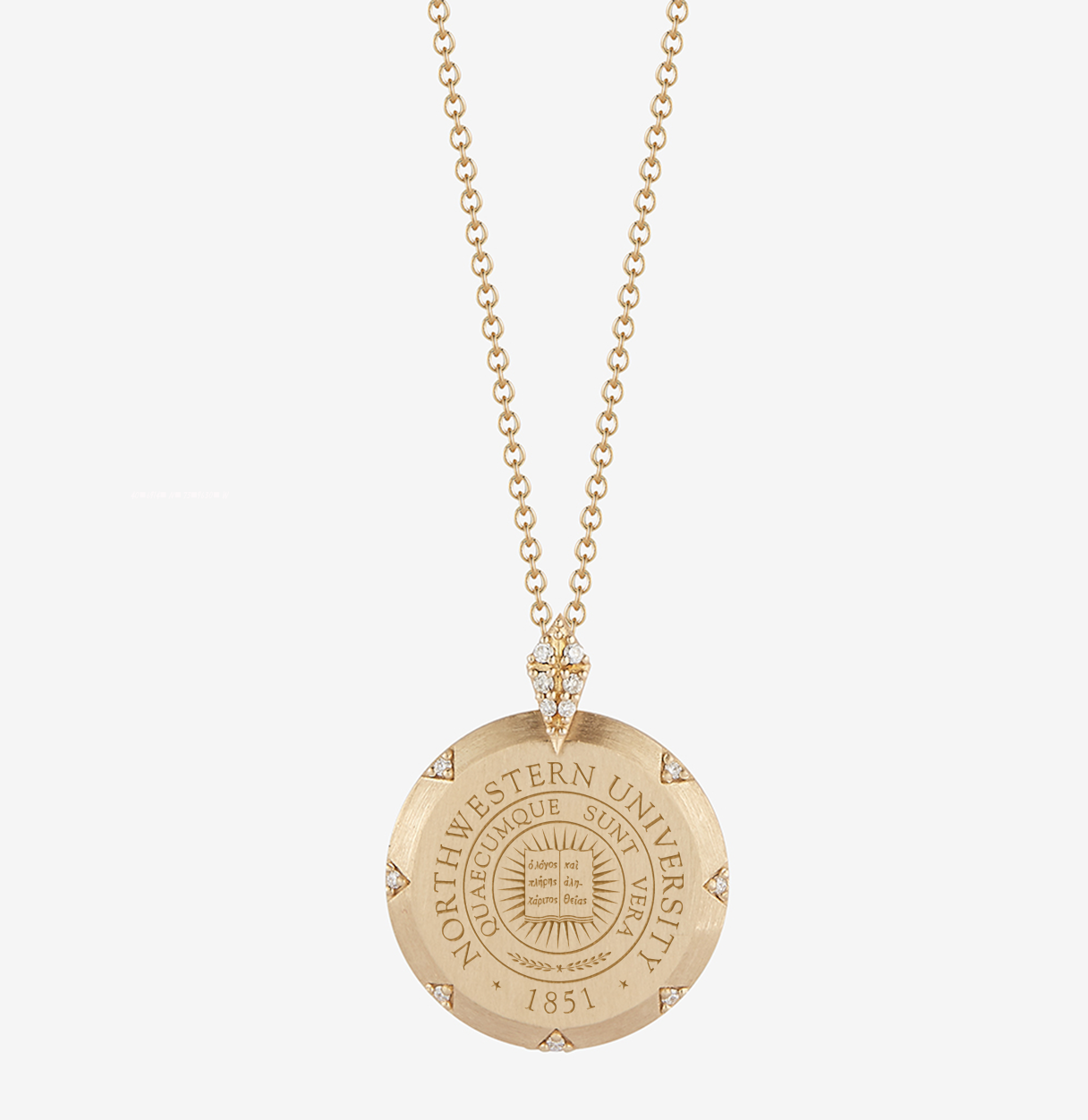 Northwestern 7-Point Diamond Pendant