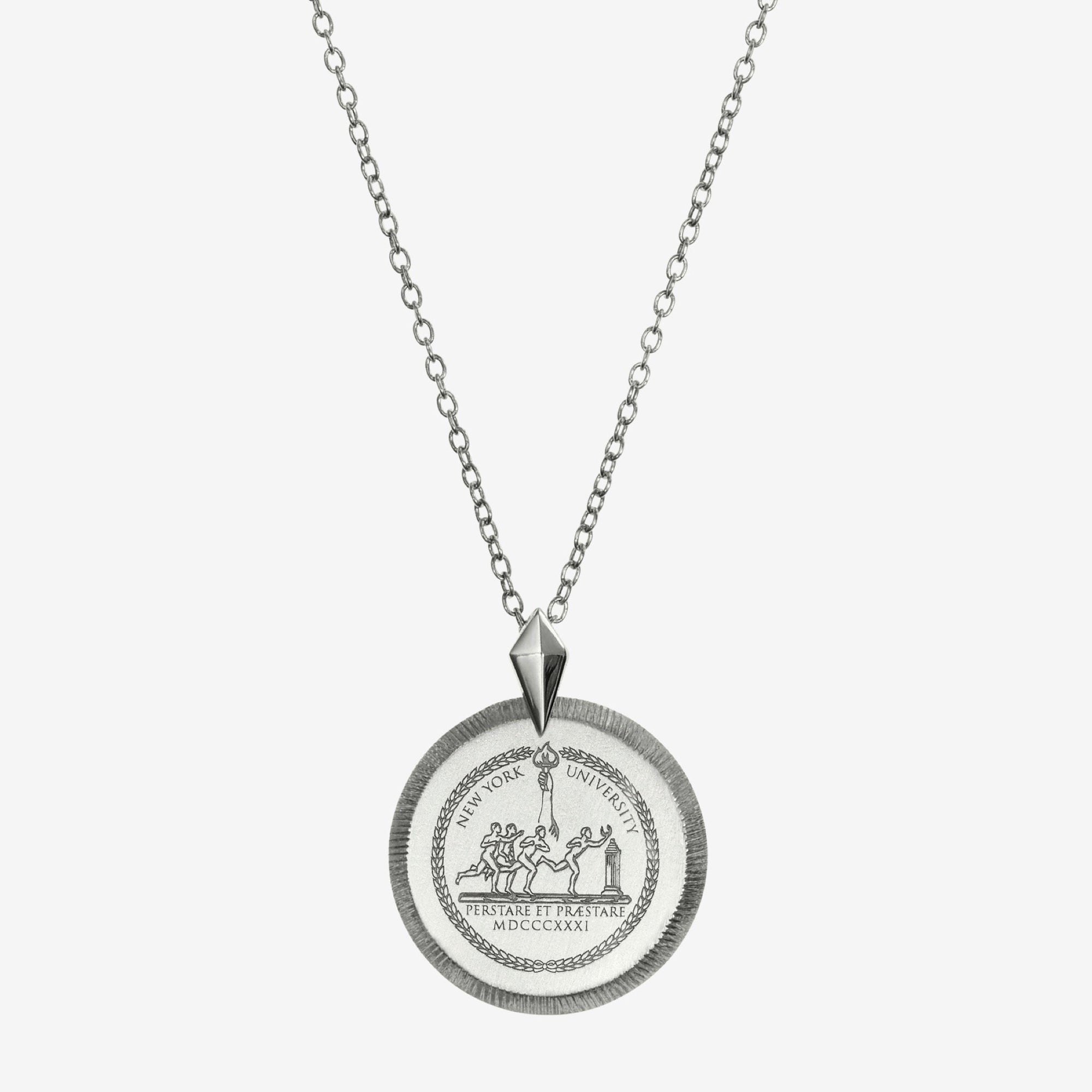 Silver NYU Florentine Petite Necklace