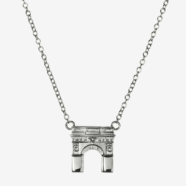 Silver NYU Washington Square Arch Necklace