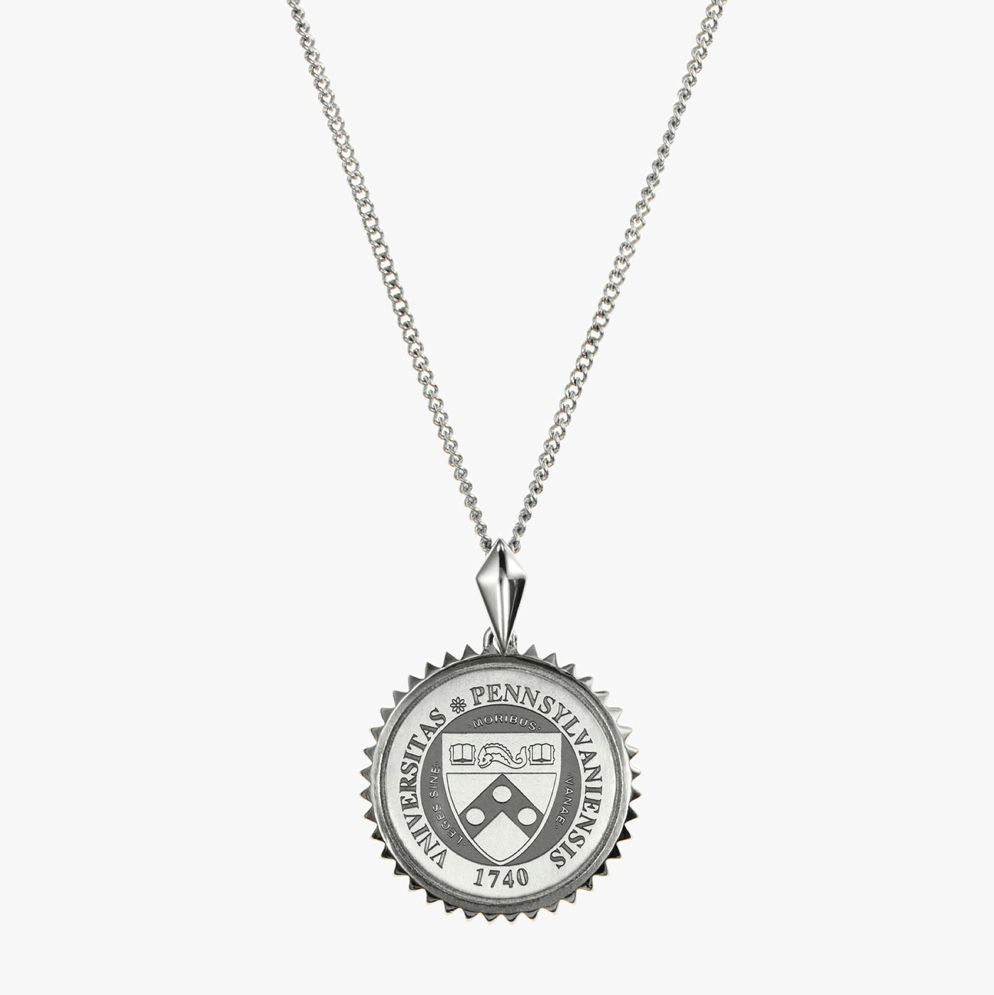 Silver Penn Sunburst Crest Necklace