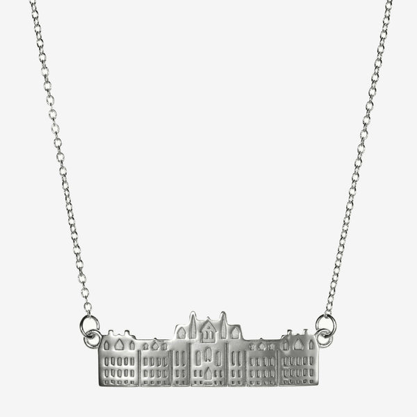Silver Penn College Hall Architecture Necklace