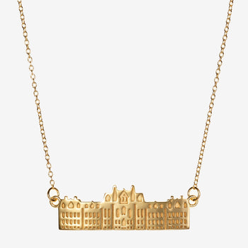 Gold Penn College Hall Architecture Necklace