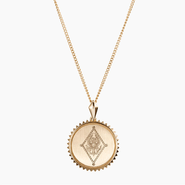 Gold Pi Beta Phi Sunburst Crest Necklace