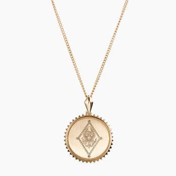 Gold Pi Beta Phi Sunburst Crest Necklace
