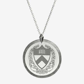 Silver Princeton Florentine Crest Necklace Large