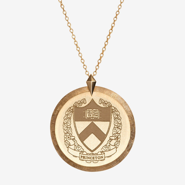 Gold Princeton Florentine Crest Necklace Large