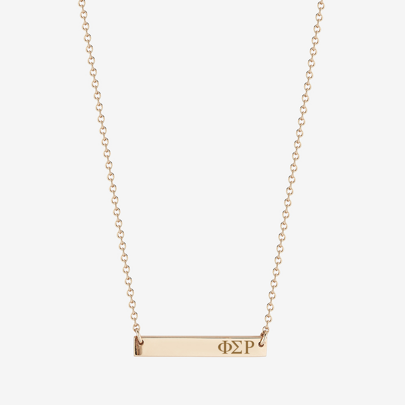 Phi Sigma Rho Horizontal Bar Necklace in Cavan Gold and 14K Gold